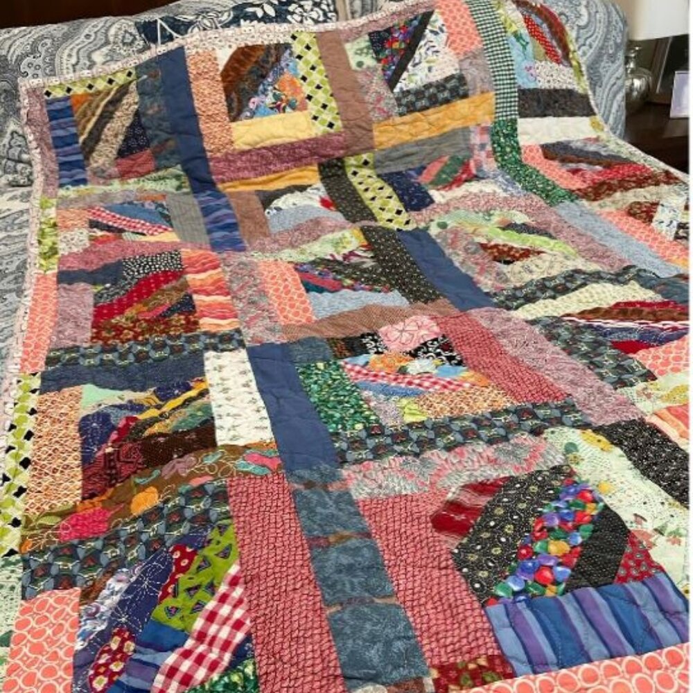 Handmade Cat Themed Crazy Quilt OOAK